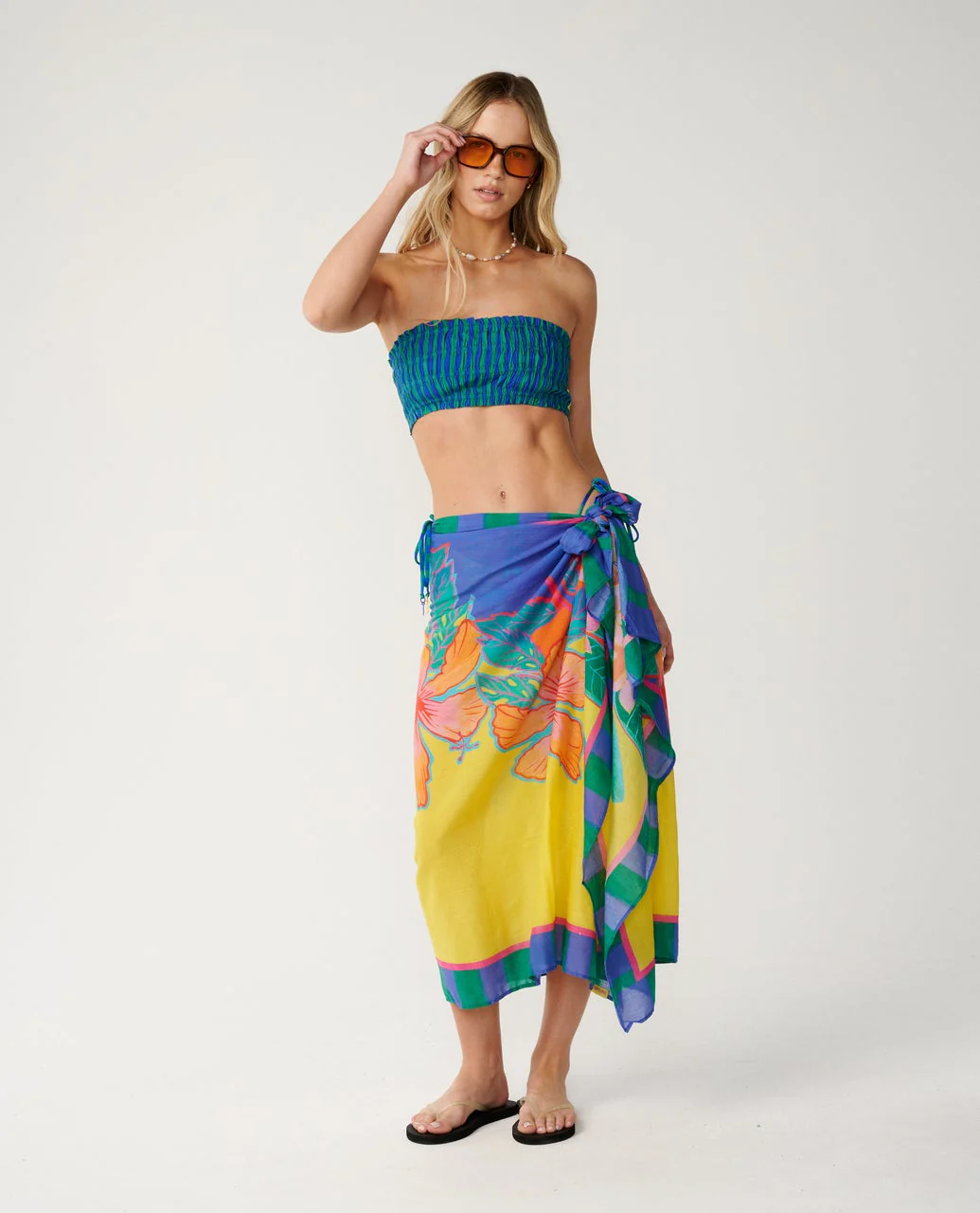 Farm Rio Bliss Stripe Shirred Bandeau - Image 4