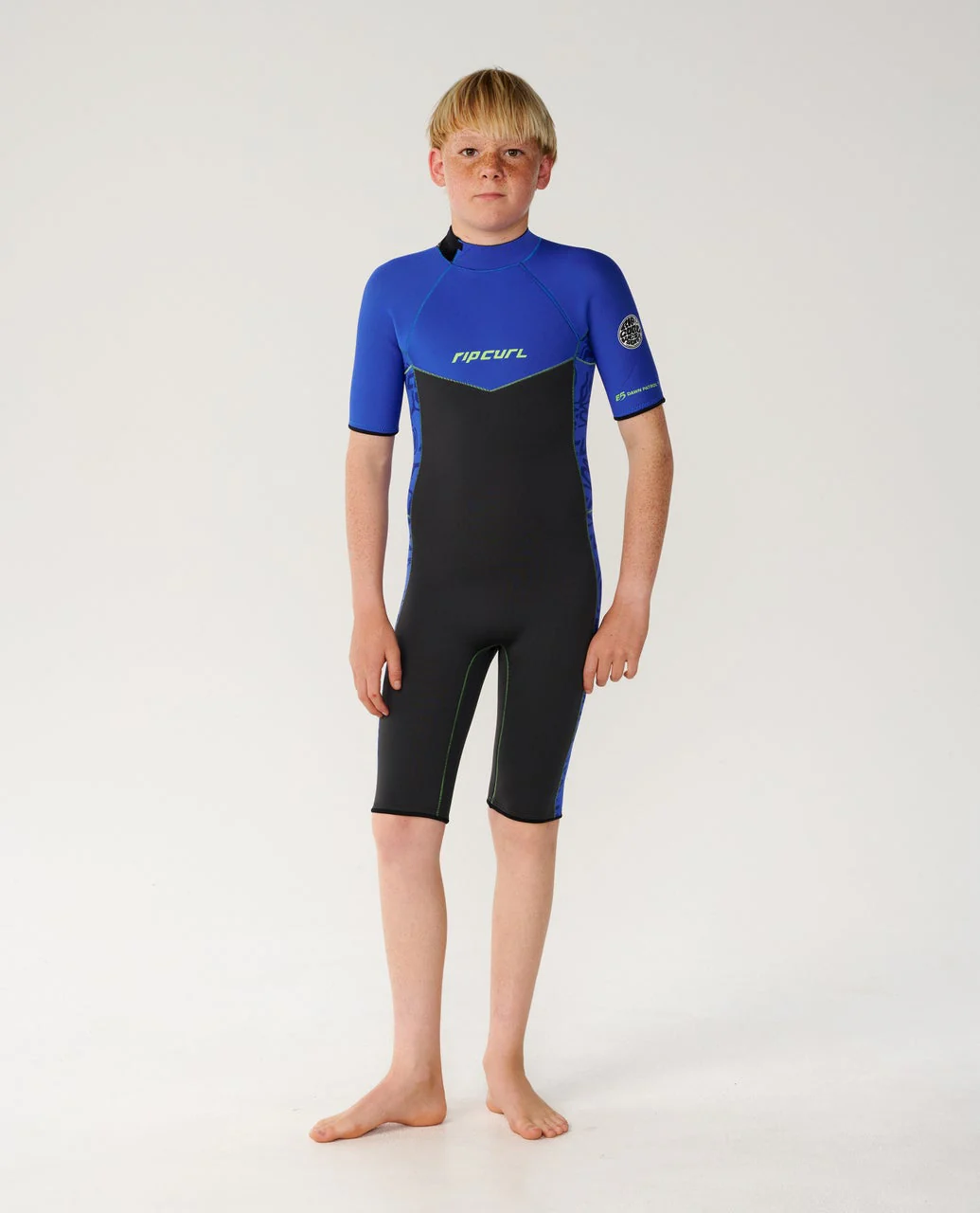 Boys Dawn Patrol Short Sleeve 2mm Back Zip Spring Suit Wetsuit