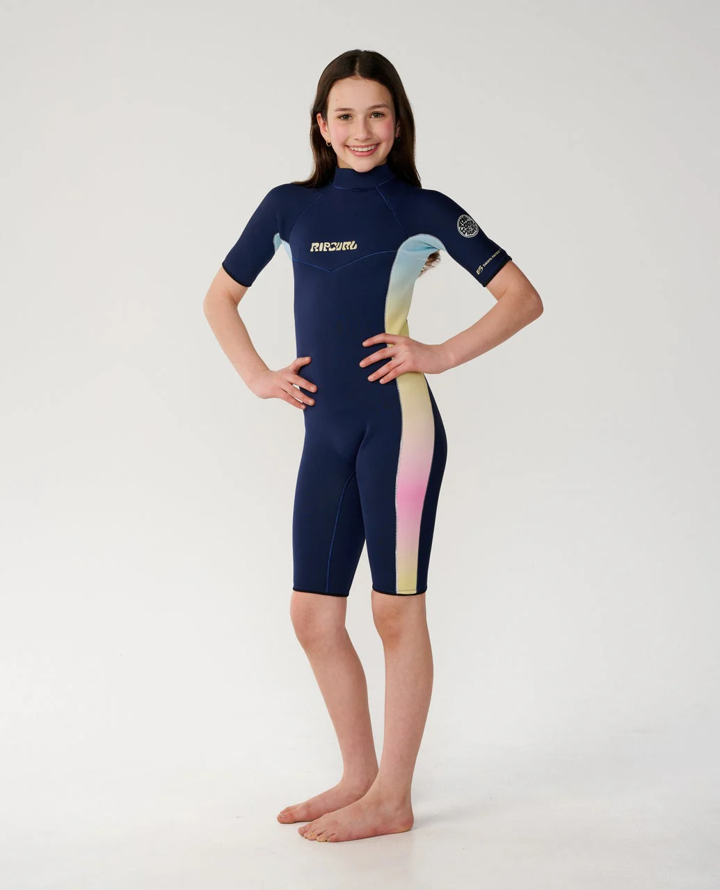 Boys Dawn Patrol Short Sleeve 2mm Back Zip Spring Suit Wetsuit - Image 2