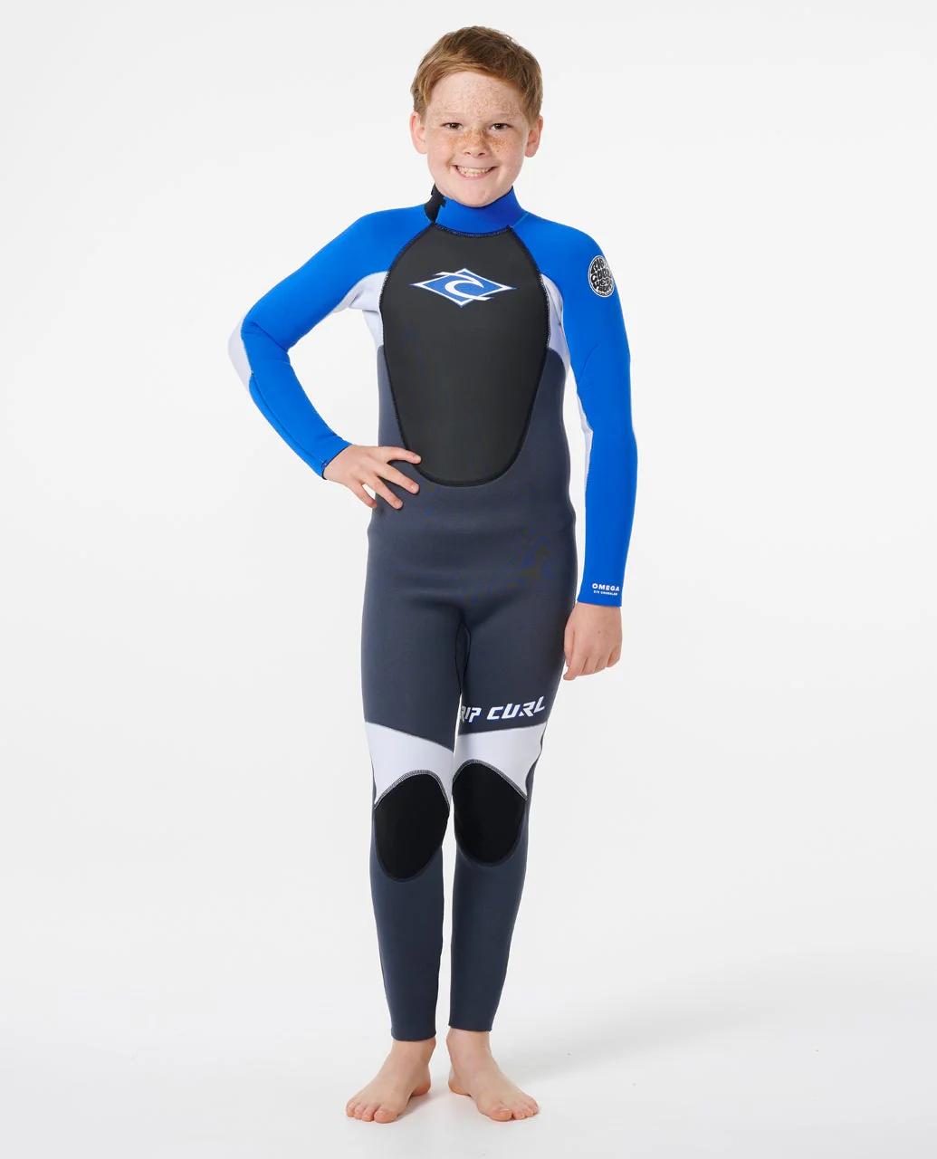 Kids Omega 3/2 Back Zip Wetsuit Steamer - Image 4