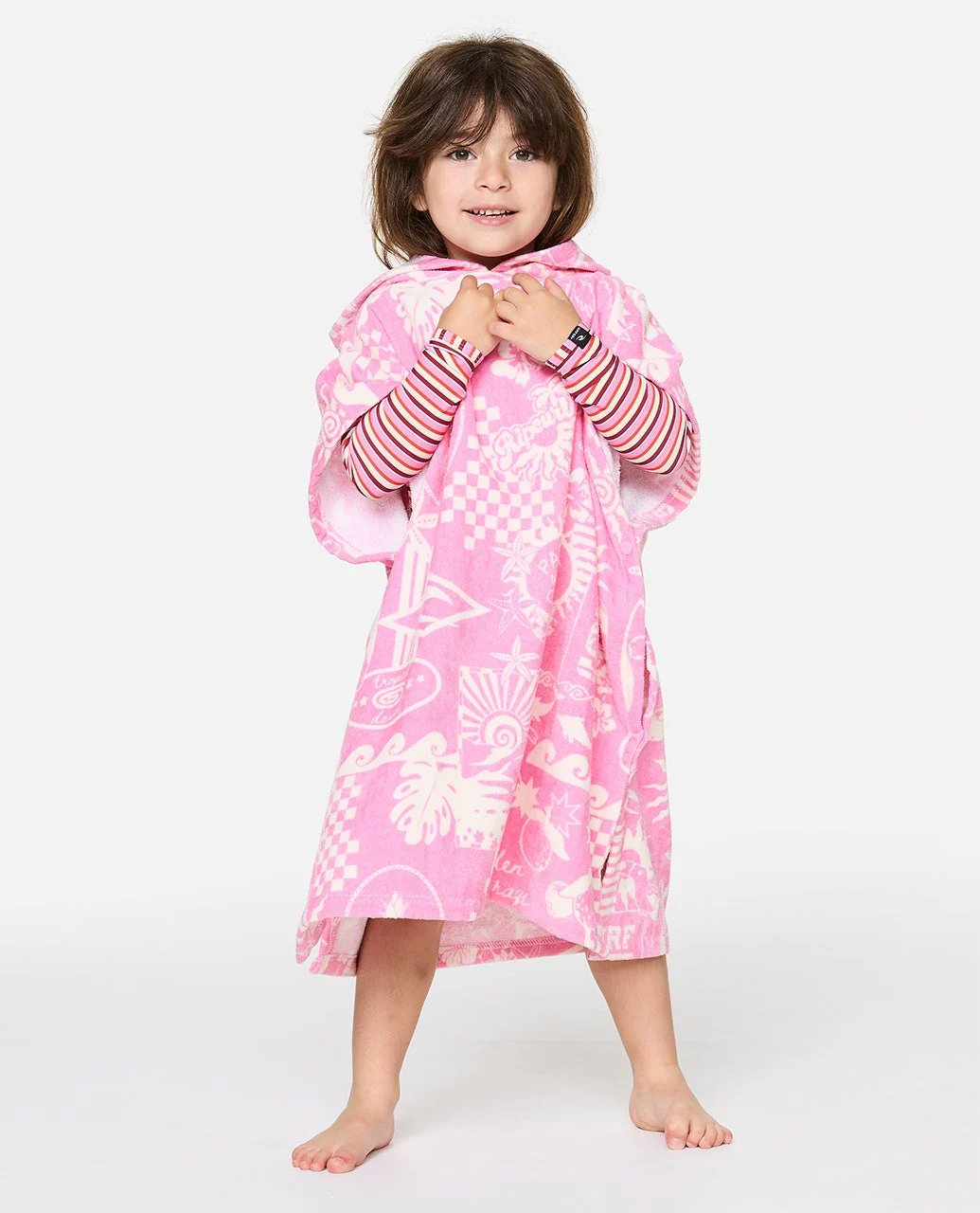 Mixed Snap Hooded Towel - Girl - Image 3